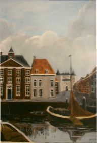 De oude haven 'Kaai' Bergen op Zoom, olieverf.jpg